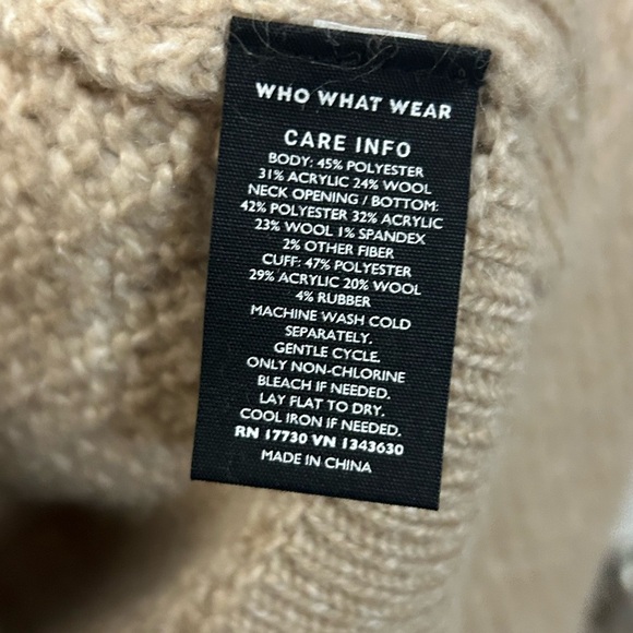 Who What Wear Cozy Cream Cable Knit Cardigan Sweater Size M Cabincore Eclectic - Picture 7 of 8